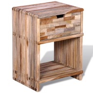 vidaXL Nočný stolík so zásuvkou, recyklované tíkové drevo - cena, porovnanie