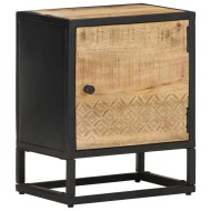 vidaXL Nočný stolík s vyrezávanými dvierkami 40x30x50 cm surové mangovníkové drevo - cena, porovnanie