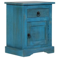 vidaXL Nočný stolík z mangovníkového dreva 40x30x50 cm modrý - cena, porovnanie