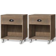 vidaXL Nočný stolík z masívneho dreva, 2 ks, hnedý - cena, porovnanie