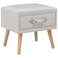 vidaXL Nočný stolík z umelej kože biely 40x35x40 cm - cena, porovnanie