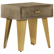 vidaXL Nočný stolík 45x35x48 cm masívne mangovníkové drevo a liatina - cena, porovnanie