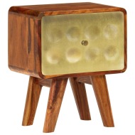 vidaXL Nočný stolík 49x40x30 cm masívne sheeshamové drevo so zlatou potlačou - cena, porovnanie