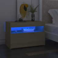 vidaXL Nočný stolík a LED svetlá dub sonoma 60x35x40 cm drevotrieska - cena, porovnanie