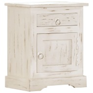 vidaXL Nočný stolík biely 40x30x50 cm masívne mangovníkové drevo - cena, porovnanie