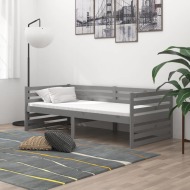 vidaXL Denná posteľ sivá borovicový masív 90x200 cm - cena, porovnanie