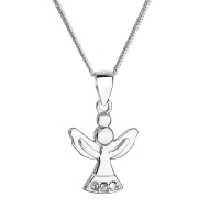 Evolution Group Stříbrný náhrdelník anděl se Swarovski krystaly bílý - cena, porovnanie