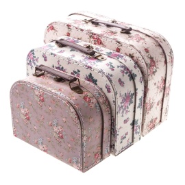 Sass & Belle Kartónový kufrík s motívom staroružových ruží - malý