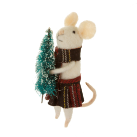 Sass & Belle Vianočná dekorácia - myška so stromčekom