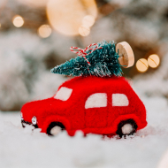 Sass & Belle Vianočná dekorácia na zavesenie - autíčko so stromčekom - cena, porovnanie