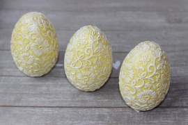 Clayre & Eef Dekoračné vajíčko - žlté
