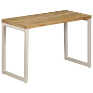 vidaXL Jedálenský stôl 115x55x76 cm, mangový masív a oceľ - cena, porovnanie