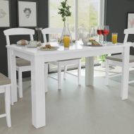 vidaXL Jedálenský stôl, 140x80x75 cm, biely - cena, porovnanie