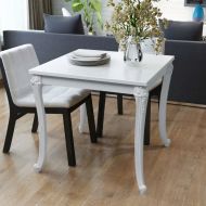 vidaXL Jedálenský stôl, 80x80x76cm, vysoko-leský, biely - cena, porovnanie