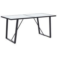 vidaXL Jedálenský stôl, biely 160x80x75 cm, tvrdené sklo - cena, porovnanie