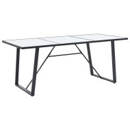 vidaXL Jedálenský stôl, biely 200x100x75 cm, tvrdené sklo - cena, porovnanie