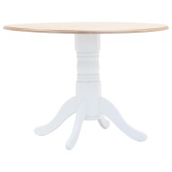 vidaXL Jedálenský stôl biely a hnedý 106 cm masívne kaučukovníkové drevo - cena, porovnanie
