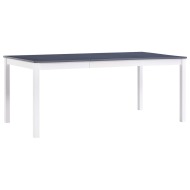 vidaXL Jedálenský stôl, biely a sivý 180x90x73 cm, borovicové drevo - cena, porovnanie