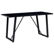 vidaXL Jedálenský stôl, čierny 140x70x75 cm, tvrdené sklo - cena, porovnanie