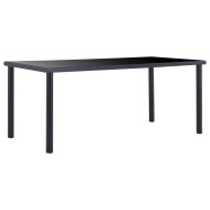 vidaXL Jedálenský stôl, čierny 180x90x75 cm, tvrdené sklo - cena, porovnanie