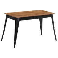 vidaXL Jedálenský stôl z masívneho akáciového dreva a ocele 120x60x76 cm - cena, porovnanie