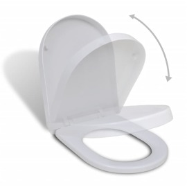 vidaXL Biele WC sedadlo, pomalé sklápanie, štvorcové