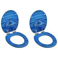 vidaXL WC sedadlá s poklopom s pomalým uzatváraním 2 ks MDF modré dizajn s kvapkami - cena, porovnanie