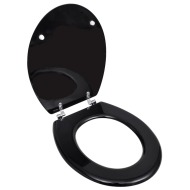 vidaXL WC sedadlo, poklop z MDF, jednoduchý dizajn, čierne - cena, porovnanie
