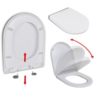 vidaXL WC sedadlo, pomalé sklápanie, rýchloupínacie, biele, štvorcové - cena, porovnanie