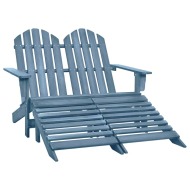 vidaXL 2-miestna záhradná stolička a taburetka Adirondack jedľový masív modrá - cena, porovnanie