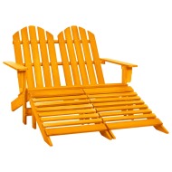 vidaXL 2-miestna záhradná stolička a taburetka Adirondack jedľový masív oranžová - cena, porovnanie