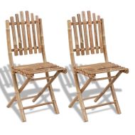vidaXL Skladacie záhradné stoličky 2 ks, bambus - cena, porovnanie
