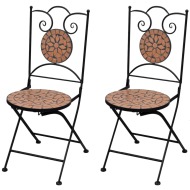 vidaXL Skladacie záhradné stoličky 2 ks, keramika, tehlové - cena, porovnanie