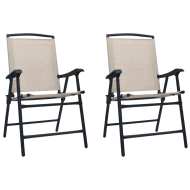 vidaXL Skladacie záhradné stoličky 2 ks, textilén, krémové - cena, porovnanie