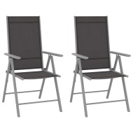 vidaXL Skladacie záhradné stoličky 2 ks textilénové čierne - cena, porovnanie