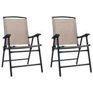 vidaXL Skladacie záhradné stoličky 2 ks, textilén, sivohnedé - cena, porovnanie