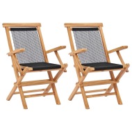 vidaXL Skladacie záhradné stoličky 2 ks, tíkový masív a povrázky - cena, porovnanie