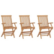 vidaXL Skladacie záhradné stoličky 3 ks tíkový masív - cena, porovnanie
