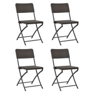 vidaXL Skladacie záhradné stoličky 4 ks, HDPE a oceľ, hnedé - cena, porovnanie