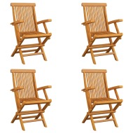 vidaXL Skladacie záhradné stoličky 4 ks teakový masív - cena, porovnanie