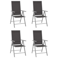 vidaXL Skladacie záhradné stoličky 4 ks textilénové čierne - cena, porovnanie