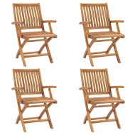 vidaXL Skladacie záhradné stoličky 4 ks tíkový masív - cena, porovnanie