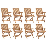vidaXL Skladacie záhradné stoličky 8 ks tíkový masív - cena, porovnanie