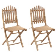 vidaXL Skladacie záhradné stoličky s podložkami 2 ks bambus - cena, porovnanie