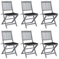 vidaXL Skladacie záhradné stoličky s podložkami 6 ks akáciový masív - cena, porovnanie