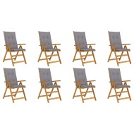 vidaXL Skladacie záhradné stoličky s podložkami 8 ks akáciový masív - cena, porovnanie