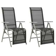 vidaXL Sklápacie záhradné stoličky 2 ks hliník a textilén strieborné - cena, porovnanie