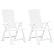 vidaXL Sklápacie záhradné stoličky 2 ks plastové biele - cena, porovnanie