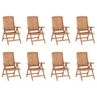 vidaXL Sklápacie záhradné stoličky 8 ks tíkový masív - cena, porovnanie