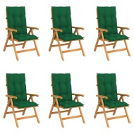 vidaXL Sklápacie záhradné stoličky s podložkami 6 ks tíkový masív - cena, porovnanie